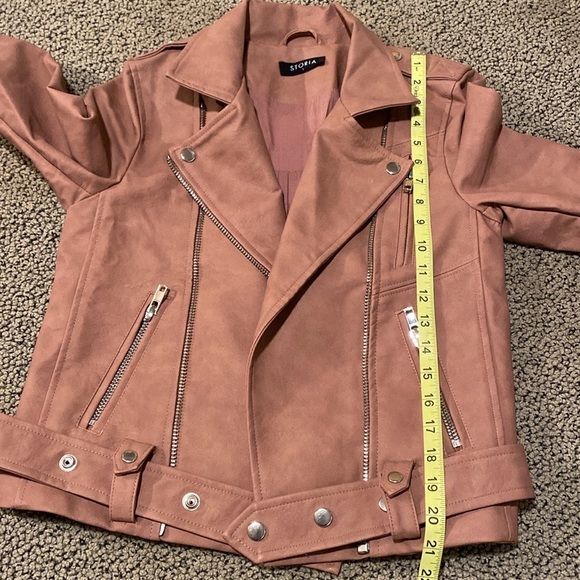 Storia Faux Leather Moto Jacket Size Small in Like New Condition - Picture 7 of 9